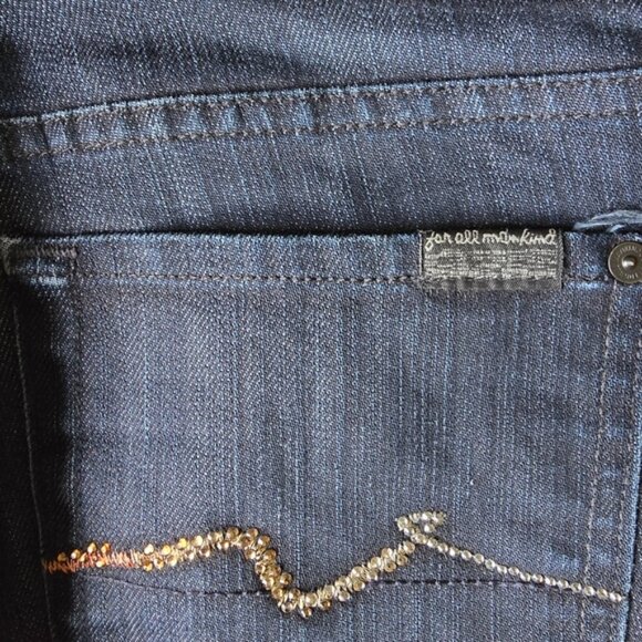 7 For All Mankind Women’s Jeans Size 30 Blue Straight Denim - Picture 10 of 10